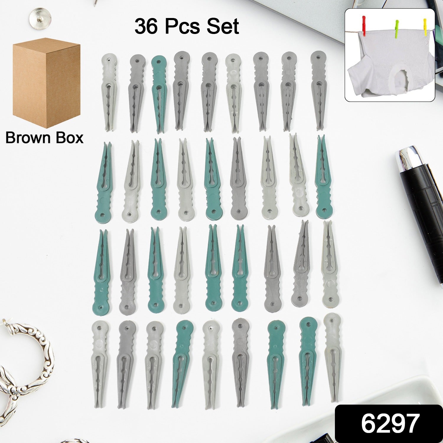 36Pcs MULTIPURPOSE PLASTIC CLOTH HANGING PEGS / CLIPS - 36 PCS 36Pcs MULTIPURPOSE PLASTIC CLOTH HANGING PEGS / CLIPS - 36 PCS